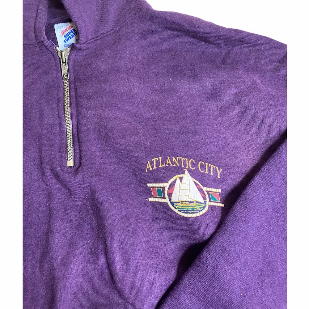 Atlantic City Vintage Jerzees Quarter Zip - Picture 2 of 4